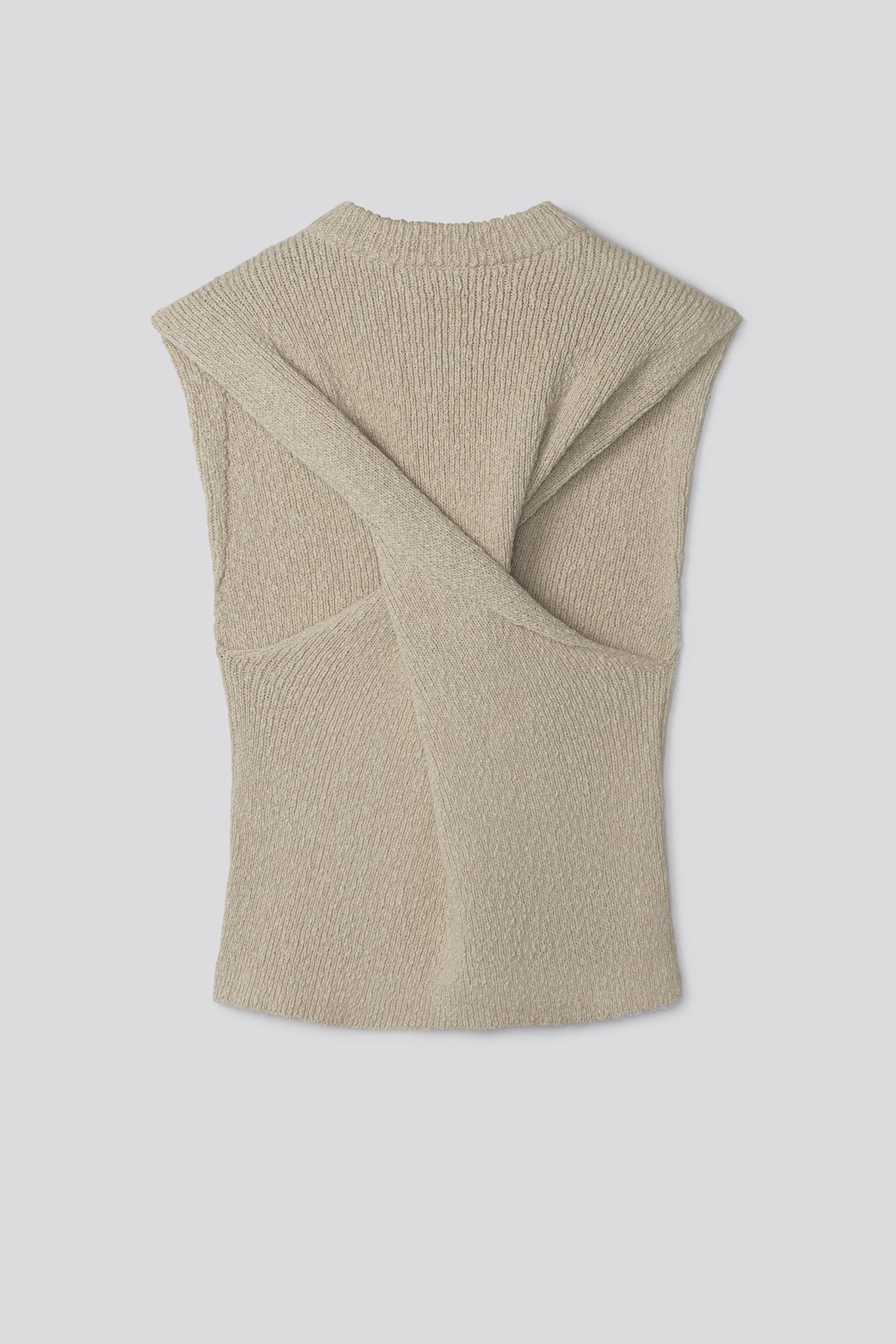 Elane Twisted Knitted Top - Sand