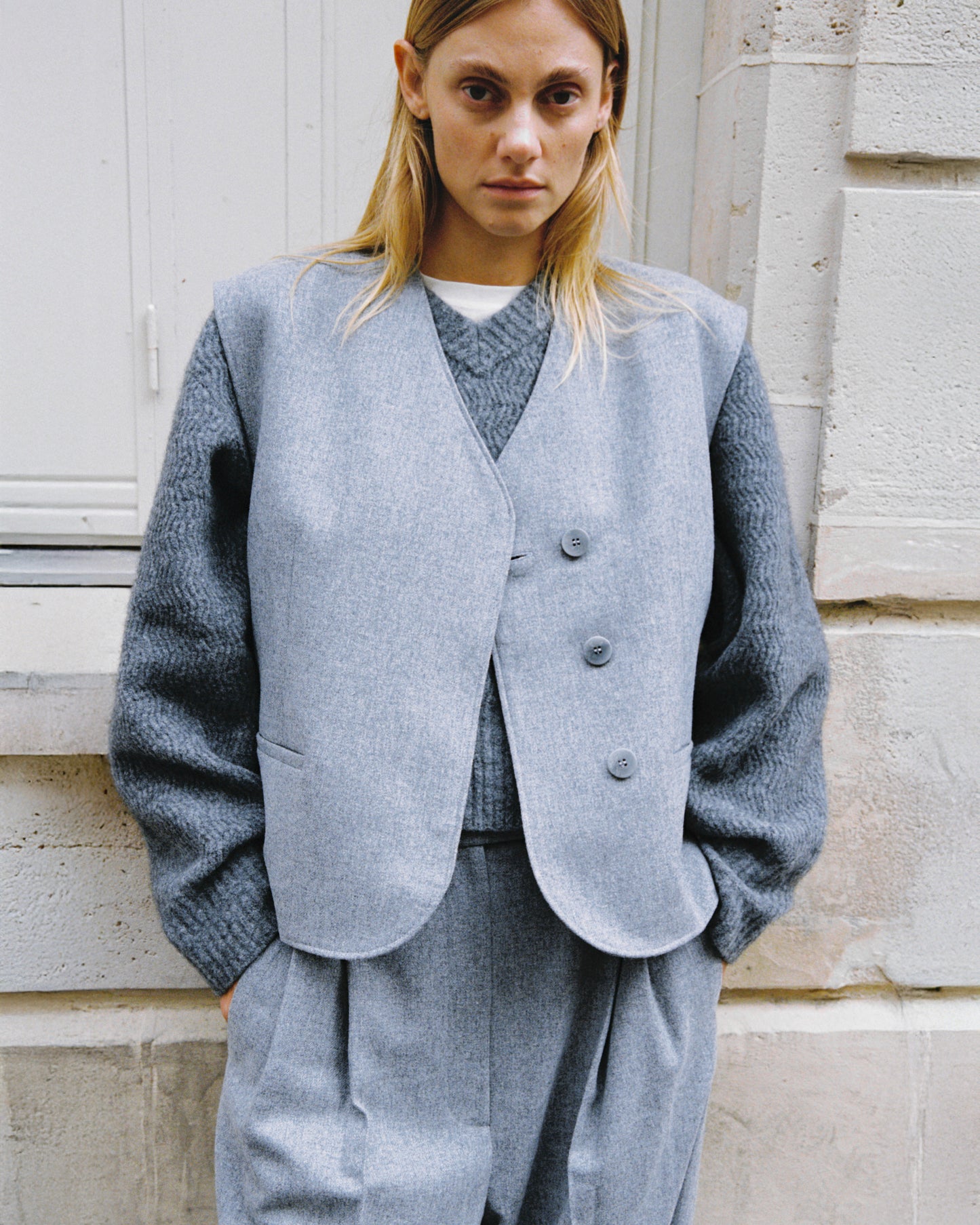 Noir Gilet - Light Grey